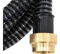 vidaXL Tuyau d'aspiration avec raccords en laiton noir 1,1" 3 m PVC