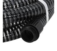 vidaXL Tuyau d'aspiration avec raccords en laiton noir 1,1" 5 m PVC