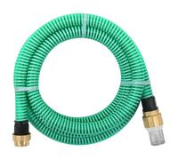 vidaXL Tuyau d'Aspiration avec Raccords en Laiton Pompe de Jardin Tuyau d'Arrosage Installations d'eau Domestique Filtres à Eau Vert 1,1" 10 m PVC