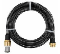 vidaXL Tuyau d'Aspiration avec Raccords en Laiton Pompe de Jardin Tuyau d'Arrosage Installations d'eau Domestique Filtres à Eau Noir 1,1" 10 m PVC