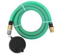 vidaXL Tuyau d'Aspiration avec Raccords en Laiton Pompe de Jardin Tuyau d'Arrosage Installations d'Eau Domestique Filtres à Eau Vert 1,1" 3 m PVC