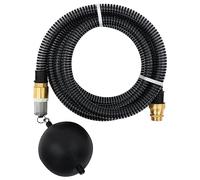 vidaXL Tuyau d'Aspiration avec Raccords en Laiton Pompe de Jardin Tuyau d'Arrosage Installations d'Eau Domestique Filtres à Eau Noir 1,1" 3 m PVC