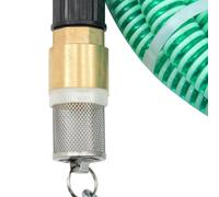 vidaXL Tuyau d'aspiration avec raccords en laiton Vert 1,1" 15 m PVC