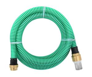 vidaXL Tuyau d'aspiration avec raccords en laiton vert 1,1" 5 m PVC