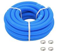 Tuyau de piscine avec colliers de serrage Bleu 38 mm 12 m