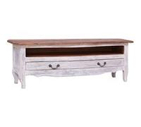 Meuble Tv 120 X 30 X 40 Cm Blanc Bois De Récupération Massif Blanc