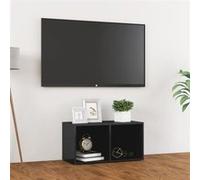 vidaXL Tv-meubel 72x35x36,5 cm bewerkt hout hoogglans grijs805533 Gris G