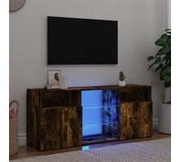 vidaXL Meuble TV avec lumières LED Chêne fumé 120x30x50 cm, meuble TV, meuble HiFi, centre de divertissement, meuble média, 815714