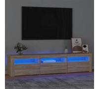 Vidaxl Meuble Tv Avec Lumières Led Chêne Sonoma 180x35x40 Cm