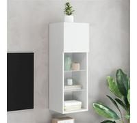 vidaXL Tv-meubel met LED-verlichting 30,5x30x90 cm wit837001 Blanc G