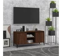 Tv-meubel met metalen poten 103,5x35x50 cm bruin eikenkleur813163