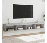 vidaXL Tv-meubels met LED-verlichting 2 st 100x30x30 cm betongrijs837162 Gris G