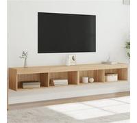 vidaXL Meubles TV avec lumières LED 2 pcs Chêne Sonoma 100x30x30 cm