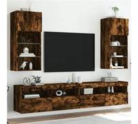 vidaXL Meubles TV avec Lumières LED 2 pcs, Armoires de Télévision Murales, Meubles Télé avec Rangement Salon Salle de 837052