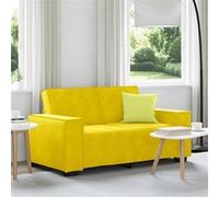 vidaXL Canapé à 2 places Jaune 120 cm Velours