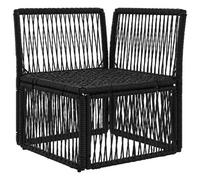 vidaXL Unité Canapé d'angle Noir polyrotin