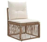 vidaXL Unité Canapé sans accoudoir Beige polyrotin, Canapé de Jardin et terrasse, résistant aux intempéries, en Poly rotin. Mobilier de Patio Facile à Nettoyer
