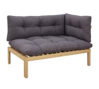 vidaXL Unité de canapé d'angle Acacia Clair et Gris Foncé