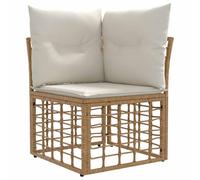 vidaXL Unité de canapé d'angle modulable pour extérieur Naturel, Canapé de jardin rustique, résistant aux intempéries, modulable, idéal pour se détendre, design convertible
