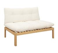 vidaXL Unité de canapé du milieu Acacia Clair et Blanc Crème