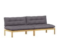 vidaXL Unité de canapé du milieu Acacia Clair et Gris Foncé