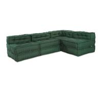 vidaXL Unité de canapé modulaire 4 pcs Vert Tissu, Canapé Moderne, Tissu Respirant, siège Flexible, Meuble Lounge Adaptable, Design Minimaliste, idéal pour Tous
