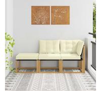 vidaXL Unité de canapé sectionnel avec coussin 3 Pièce Blanc
