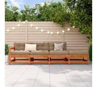 vidaXL Unité de canapé sectionnel Brun Ciré 252 x 62 x 70,5 cm