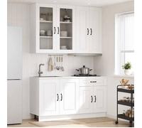 vidaXL Unité de cuisine KALMAR 4 pc Blanc Bois d'ingénierie 3438305