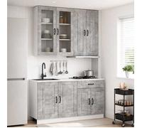 vidaXL Unité de cuisine KALMAR 4 pc Gris béton Bois d'ingénierie 3438308
