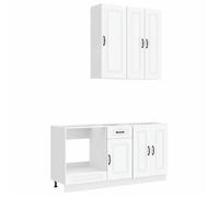 vidaXL Unité de Cuisine Kalmar 5 pcs Blanc Bois d'ingénierie, Meuble de Cuisine, Solution de Rangement, Organisateur Moderne, étagère, déco intérieure, Style chez soi