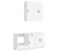 vidaXL Unité de Cuisine Kalmar 5 pcs Blanc Bois d'ingénierie, Meuble de Cuisine, Solution de Rangement, Organisateur Moderne, étagère, déco intérieure, Style chez soi