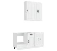 vidaXL Unité de Cuisine Kalmar 5 pcs Blanc Brillant Bois d'ingénierie, Meuble de Cuisine, Solution de Rangement, Organisateur Moderne, étagère, déco intérieure, Style chez soi