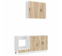 vidaXL Unité de Cuisine Kalmar 5 pcs Chêne Sonoma Bois d'ingénierie, Meuble de Cuisine, Solution de Rangement, Organisateur Moderne, étagère, déco intérieure, Style chez soi