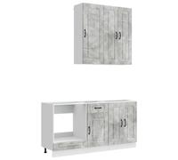 vidaXL Unité de Cuisine Kalmar 5 pcs Gris béton Bois d'ingénierie, Meuble de Cuisine, Solution de Rangement, Organisateur Moderne, étagère, déco intérieure, Style chez soi