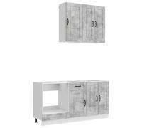 vidaXL Unité de Cuisine Kalmar 5 pcs Gris béton Bois d'ingénierie, Meuble de Cuisine, Solution de Rangement, Organisateur Moderne, étagère, déco intérieure, Style chez soi