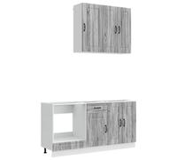 vidaXL Unité de Cuisine Kalmar 5 pcs Sonoma Gris Bois d'ingénierie, Meuble de Cuisine, Solution de Rangement, Organisateur Moderne, étagère, déco intérieure, Style chez soi