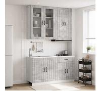 vidaXL Unité de cuisine LUCCA 4 pc Gris béton Bois d'ingénierie 3438328