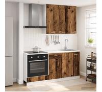 vidaXL Unité de Cuisine Lyon 5 pcs Bois Ancien Bois d'ingénierie, Rangement Cuisine, Meuble Moderne, Organisation Efficace, Unité Compacte, Style pour chez Soi, Solutions d'Espace Intérieur