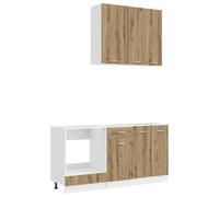 vidaXL Unité de Cuisine Lyon 5 pcs Chêne Artisanal Bois d'ingénierie, Rangement Cuisine, Meuble Moderne, Organisation Efficace, Unité Compacte, Style pour chez Soi, Solutions d'Espace Intérieur