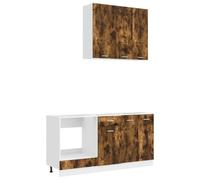 vidaXL Unité de Cuisine Lyon 5 pcs Chêne fumé Bois d'ingénierie, Rangement Cuisine, Meuble Moderne, Organisation Efficace, Unité Compacte, Style pour chez Soi, Solutions d'Espace Intérieur