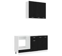 vidaXL Unité de Cuisine Lyon 5 pcs Chêne Noir Bois d'ingénierie, Rangement Cuisine, Meuble Moderne, Organisation Efficace, Unité Compacte, Style pour chez Soi, Solutions d'Espace Intérieur