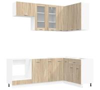 vidaXL Unité de Cuisine Lyon 8 pcs Chêne Sonoma Bois d'ingénierie, Solution de Rangement, Cabinet Moderne, Armoire Autonome, intérieur, Ensemble en Bois conçu