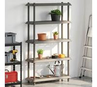 vidaXL Unité de rangement 5 niveaux 100 x 40 x 177 cm PP Gris clair