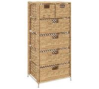 vidaXL Unité de Rangement avec 6 Paniers Armoire de Rangement Panier de Stockage Organisateur avec Paniers Maison 47x37x100 cm Jacinthe d'eau