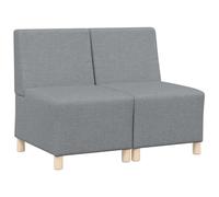 vidaXL Unité de Sofa Modulaire sans Accoudoirs 2 pc Gris Clair Tissu