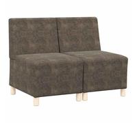 vidaXL Unité de Sofa Modulaire sans Accoudoirs 2 pcs Gris foncé, Salon élégant, canapé modulaire Moderne, siège Chic, mobilier en Simili Cuir Doux, résistant