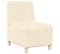 vidaXL Unité de Sofa Modulaire sans Accoudoirs Crème 55 x 74 x 82 cm, Canapé sans accoudoirs, Assise modulable, Mousse Durable, Tissu Respirant, Cadre en contreplaqué, Style Urbain