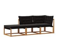 vidaXL Ensemble canapé sectionnel d'extérieur 3 pièces Bois d'acacia durable Style moderne Naturel