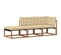 vidaXL Unités de Sofa sectionnel d'extérieur 3 Pièce Naturel, Meubles de Balcon, Style Moderne en extérieur, Ensemble de Salon en Bois d'acacia Durable pour Confort et détente au Jardin